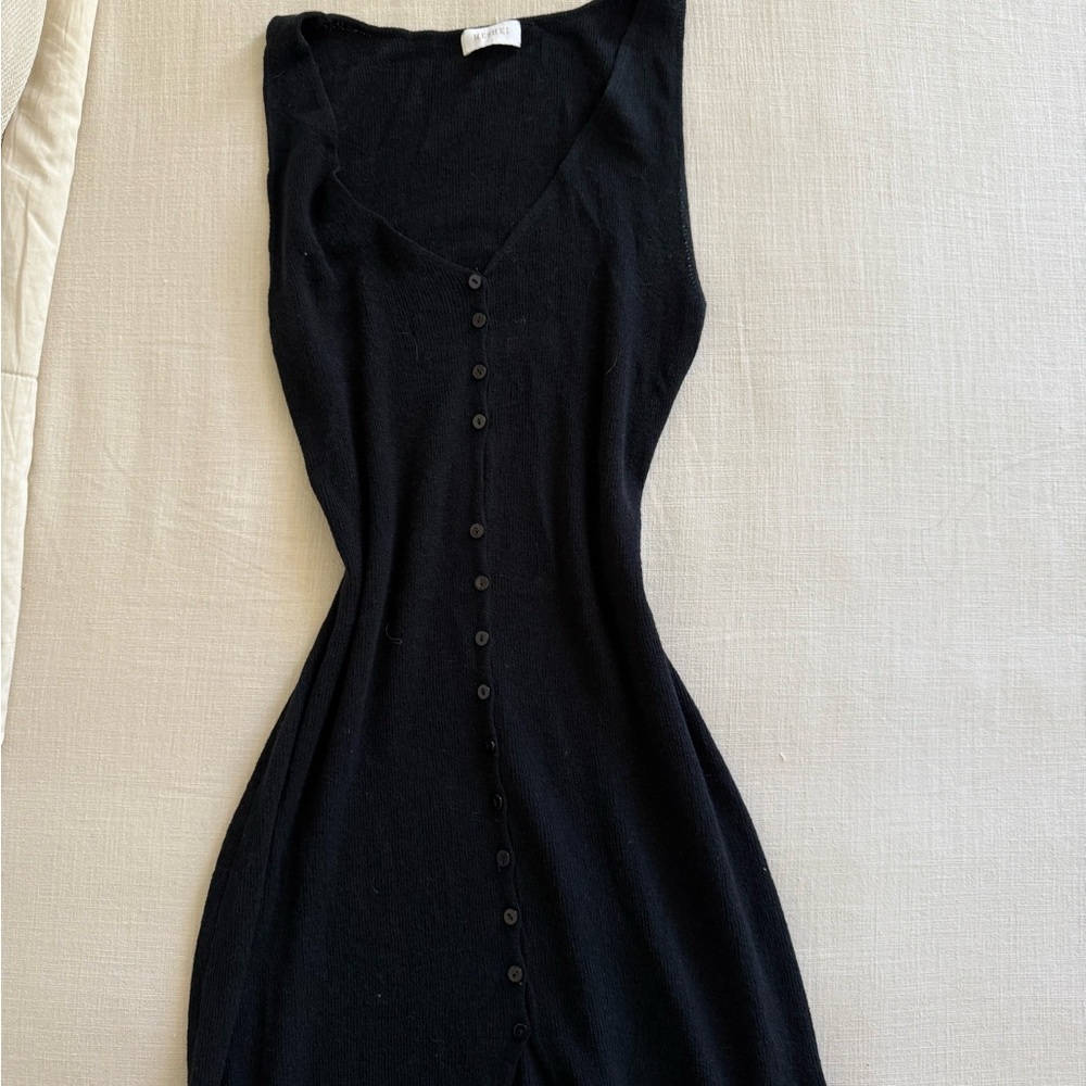 ❌SOLD❌ Meshki Black Button-Down Midi Dress